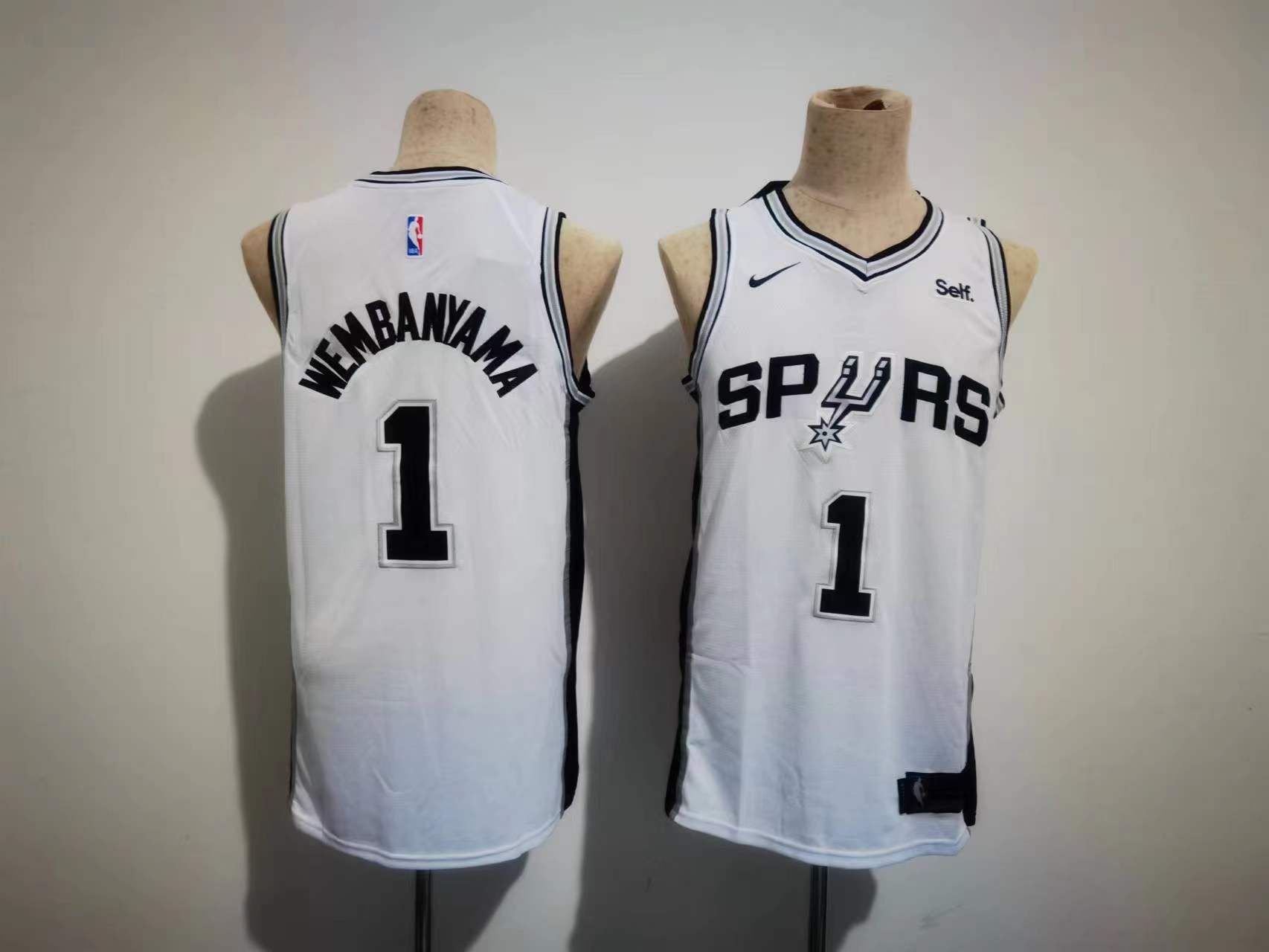 Men San Antonio Spurs #1 Wembanyama White Game 2023 NBA Jersey